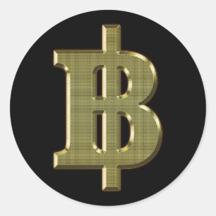 GOLDEN BAHT SIGN ฿ thailändischer ฿ Runder Aufkleber