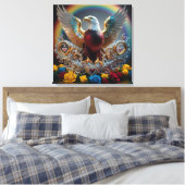 Golden Bald Eagle 3D Digital Masterpiece von AJZ Leinwanddruck (Insitu (Schlafzimmer))