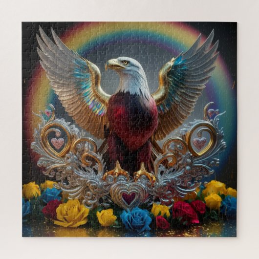 Golden Bald Eagle 3D Digital Masterpiece von AJZ Puzzle (Vertikal)