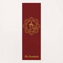 Golden Balinese Om mit Lotus Yoga Mat