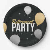 Golden Balloon Send‑Off Plate Pappteller (Vorderseite)