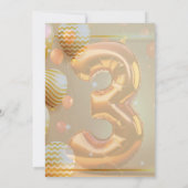 "Golden Balloons 3. Geburtstag Bash!" Einladung (Rückseite)
