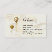 Golden Balloons und Florals Business Card Visitenkarte (Vorderseite)