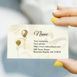 Golden Balloons und Florals Business Card Visitenkarte