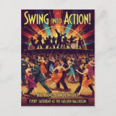 Golden Ballroom Big Band Dance Night Postkarte (Vorderseite)