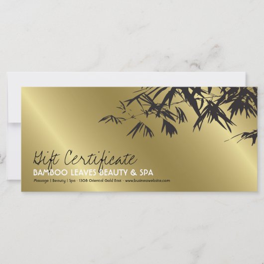 Golden Bamboo Blätter Zen Wellness-Center Geschenk (Vorderseite)