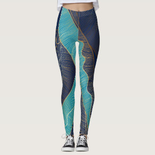 Golden Banana Leaf: Luxuriöses Muster. Leggings