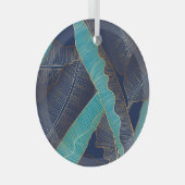 Golden Banana Leaf: Luxuriöses Muster. Ornament Aus Glas (Vorderseite Rechts)