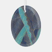 Golden Banana Leaf: Luxuriöses Muster. Ornament Aus Glas (Vorderseite links)