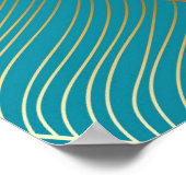 Golden Banana Leaf: Luxuriöses Muster. Poster (Ecke)