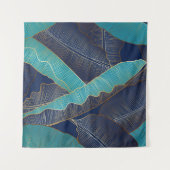 Golden Banana Leaf: Luxuriöses Muster. Wandteppich (Vorderseite (Horizontal))