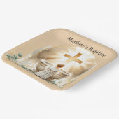 Golden Baptismal Baby Boy Christening Taufe Pappteller (Gewinkelt)