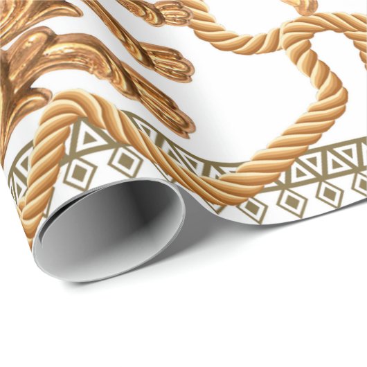 Golden Barock Ornament. Goldkartusche, Goldnarben Geschenkpapier (Rolleneckpunkt)