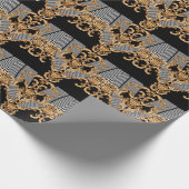 Golden barocke, aufwändige Dekoration. Geschenkpapier (Ecke)