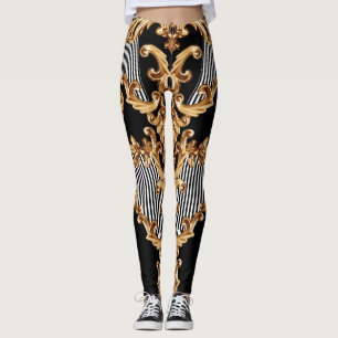 Golden barocke, aufwändige Dekoration. Leggings