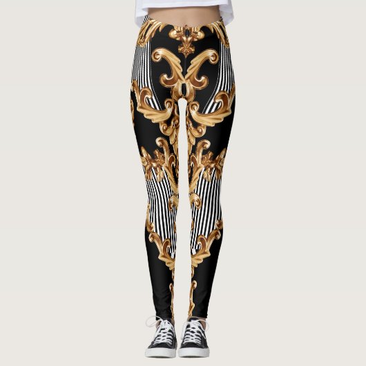 Golden barocke, aufwändige Dekoration. Leggings (Vorderseite)