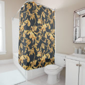 Golden barocke Krane: Rokoko-Ornament. Duschvorhang (Beispiel)