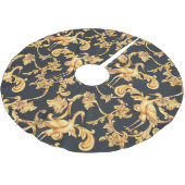 Golden barocke Krane: Rokoko-Ornament. Polyester Weihnachtsbaumdecke (Schrägansicht)