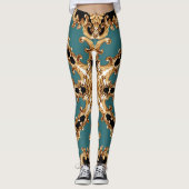 Golden barocke, luxuriöse Ornament-Design. Leggings (Vorderseite)
