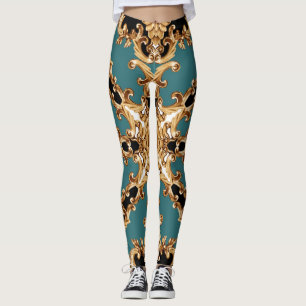 Golden barocke, luxuriöse Ornament-Design. Leggings