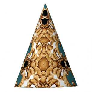 Golden barocke, luxuriöse Ornament-Design. Partyhütchen