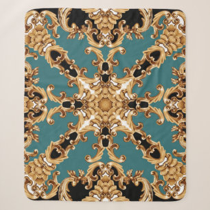 Golden barocke, luxuriöse Ornament-Design. Sherpadecke