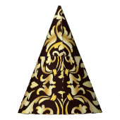 Golden Baroque Black Seamless Muster Partyhütchen (Rückseite)