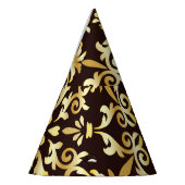 Golden Baroque Black Seamless Muster Partyhütchen (Links)