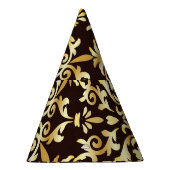 Golden Baroque Black Seamless Muster Partyhütchen (Rechts)