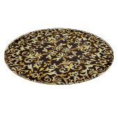 Golden Baroque Black Seamless Muster Schneidebrett (Ecke)