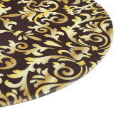 Golden Baroque Black Seamless Muster Schneidebrett (Ecke)