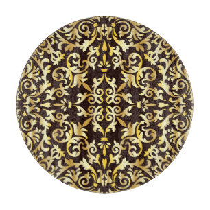 Golden Baroque Black Seamless Muster Schneidebrett