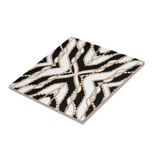 Golden Baroque Chains Luxury Design Fliese (Seite)