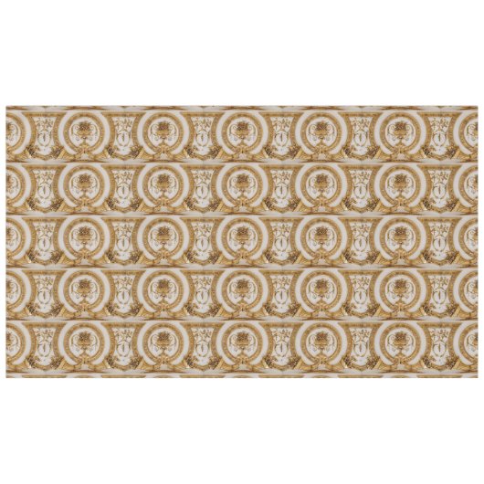 Golden Baroque Cornucopia auf Beige Erntedank Tischdecke (Vorderseite (Horizontal))