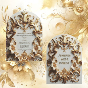 Golden Baroque Grandeur Weiße Blume Ristorante Al Einladung