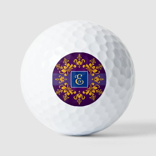 Golden Baroque Letter E Golfball (Vorderseite)