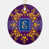 Golden Baroque Letter E Keramik Ornament (Links)
