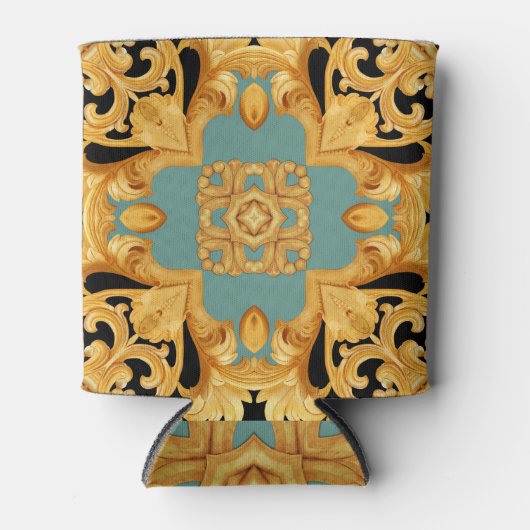 Golden Baroque Ornament 3D Elemente Dosenkühler (Vorderseite)