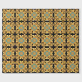 Golden Baroque Ornament 3D Elemente Geschenkpapier (Flach)