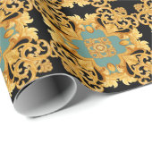Golden Baroque Ornament 3D Elemente Geschenkpapier (Rolleneckpunkt)