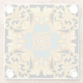 Golden Baroque Ornament 3D Elemente Glasuntersetzer (Rückseite)