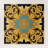 Golden Baroque Ornament 3D Elemente Puzzle (Horizontal)