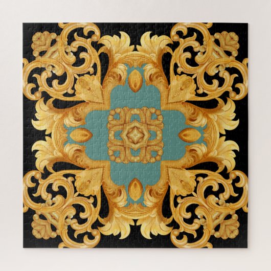 Golden Baroque Ornament 3D Elemente Puzzle (Vertikal)