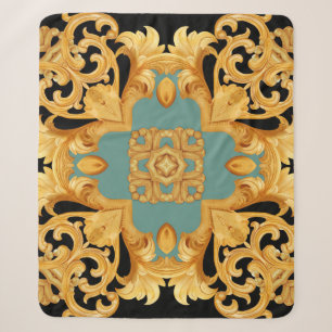 Golden Baroque Ornament 3D Elemente Sherpadecke