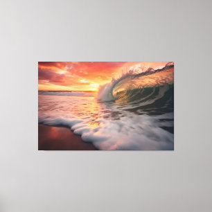 Golden Barrel Küste Fotorealistische Digitale Kuns Leinwanddruck