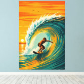 Golden Barrel Surfer Leinwanddruck (Insitu (Holzboden))