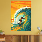 Golden Barrel Surfer Leinwanddruck (Insitu (Wohnzimmer))