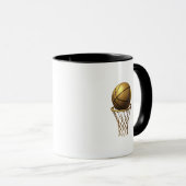 Golden Basketball & Hoop Design Tasse (VorderseiteRechts)