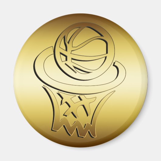 GOLDEN BASKETBALL HOOP MAGNET (Vorne)