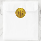 Golden Basketball Runder Aufkleber (Tasche)